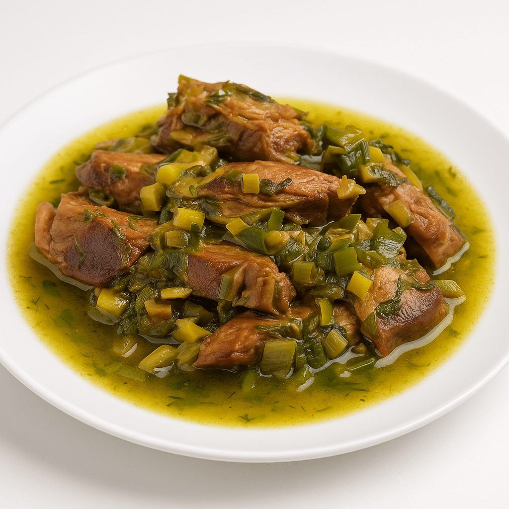 Агнешко месо с праз